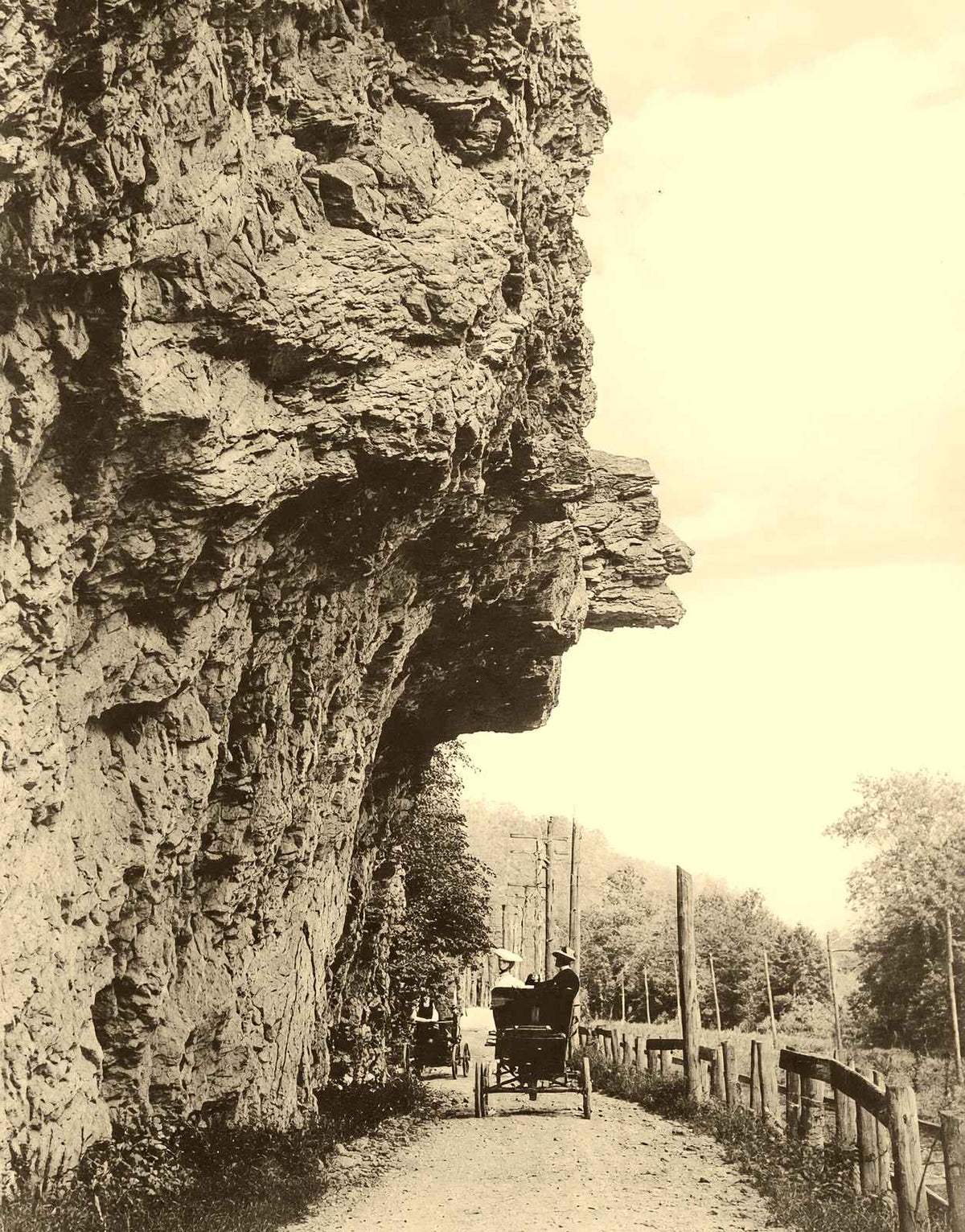 Profile Rock, Bloomsburg, PA in 1905 vintage photo print