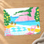 Patio Overlooking Ocean with Pink Cliffs by Ardian Pranomo Art Print Wall Decor
