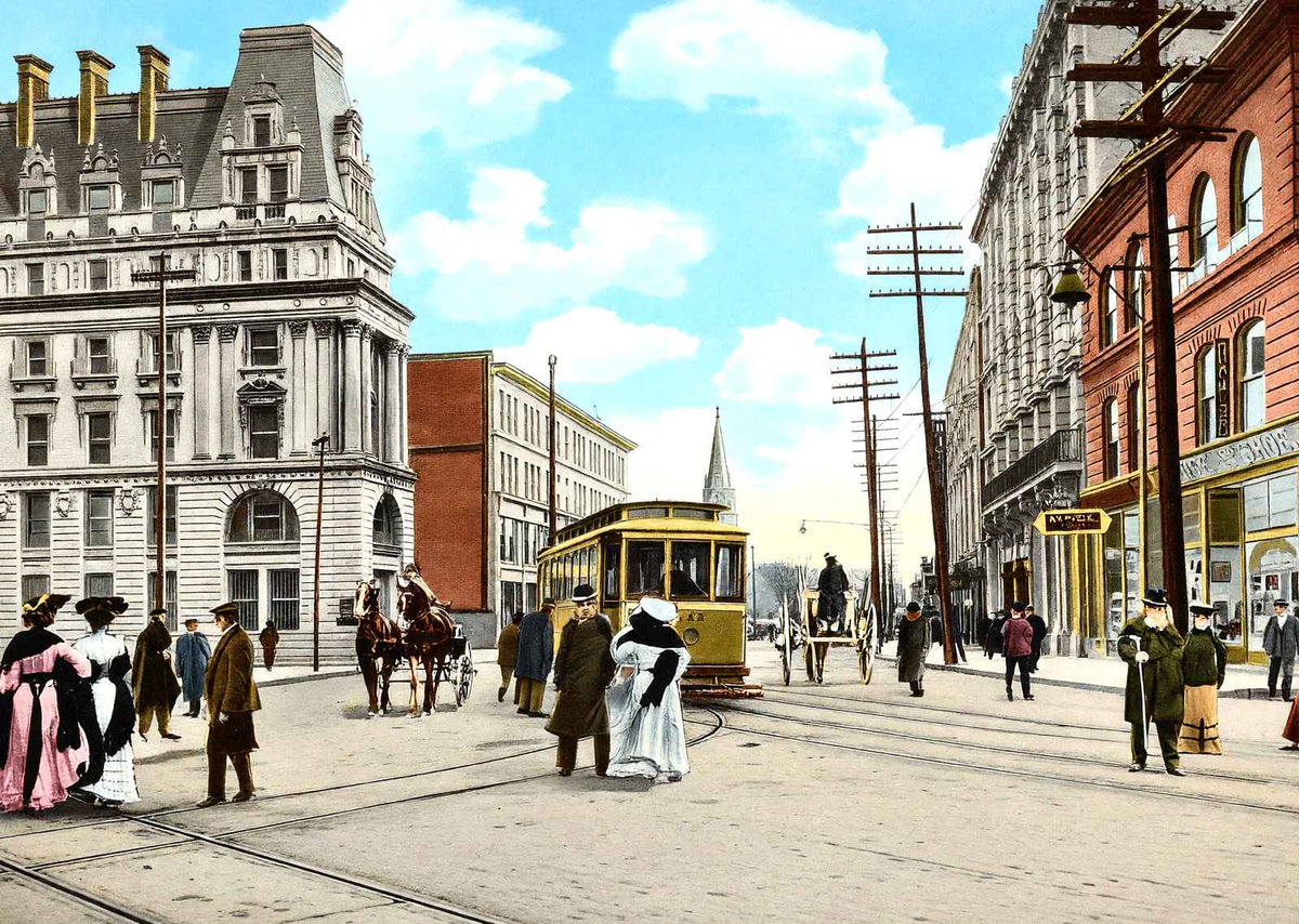 Market Street, Paterson, NJ in 1905 vintage print
