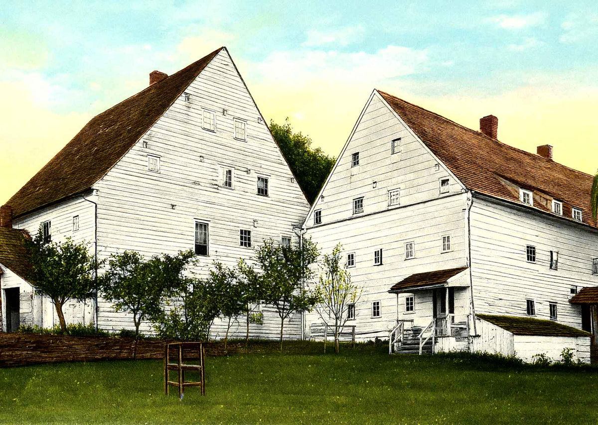 Ephrata Cloister Buildings, Ephrata PA 1907 vintage print