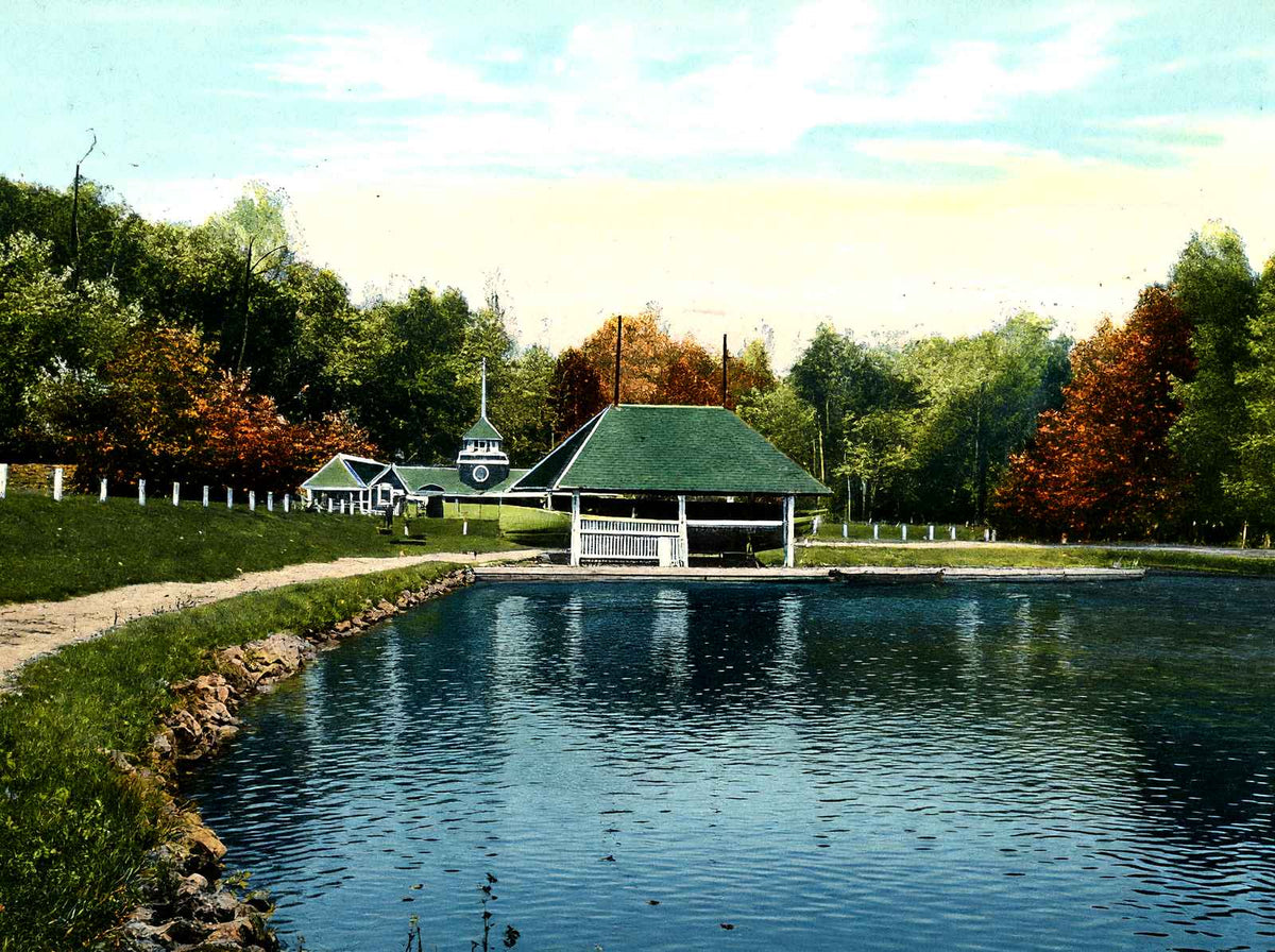 Cascade Park Lake & Boat House, New Castle PA vintage print