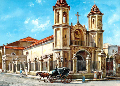 Christ Church, Havana, Cuba in 1913 vintage print