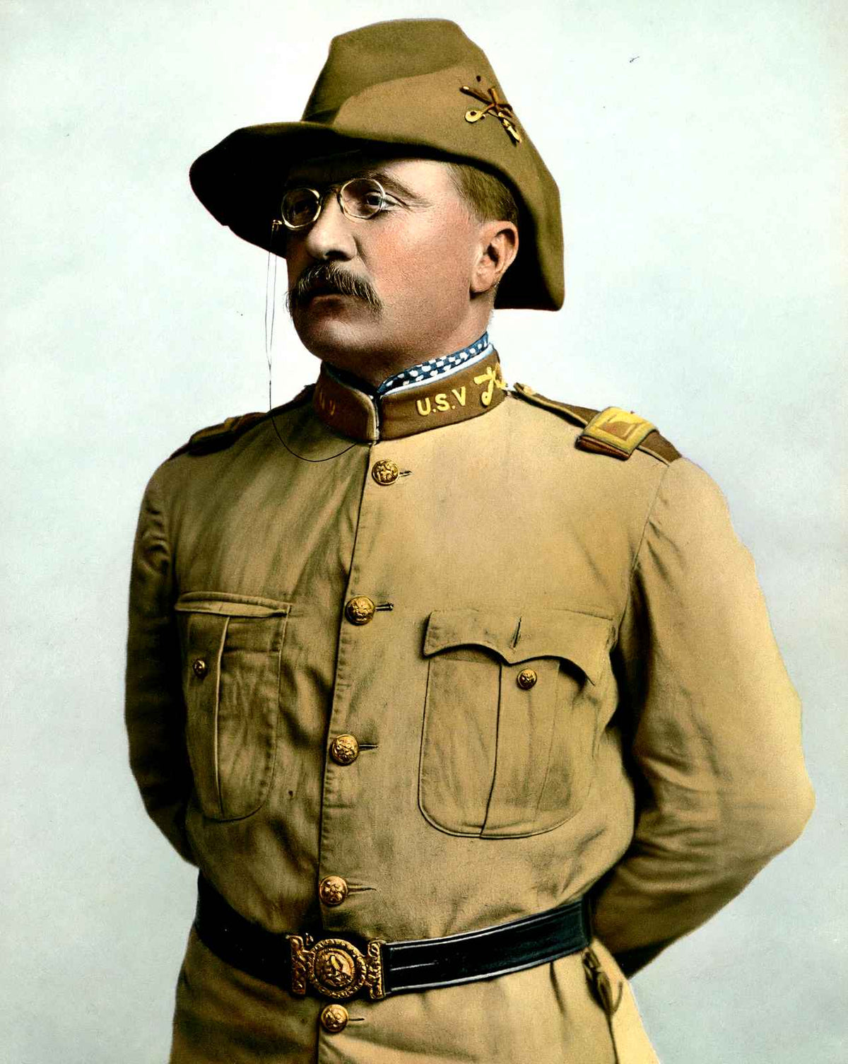 Theodore Roosevelt as a Rough Rider in 1906 vintage print