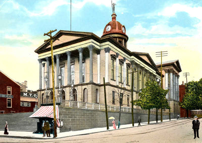 Court House, Lancaster PA in 1907 vintage print