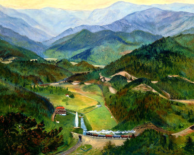 Round Knob Railroad, Asheville, NC 1906 art print