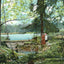 Swan Lake, Overton Park, Memphis, TN in 1905 vintage print