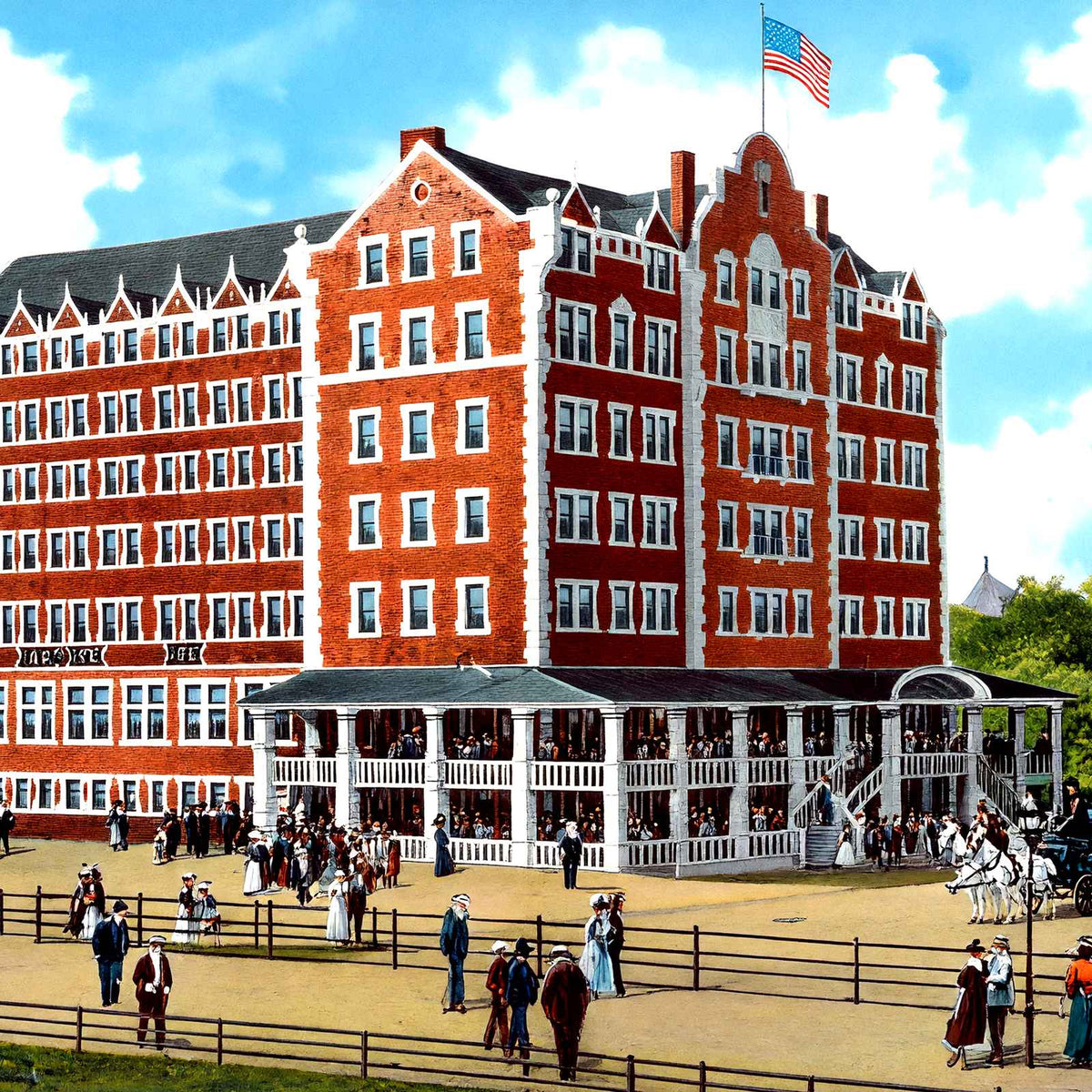 Hotel Strand, Atlantic City, NJ in 1901 vintage print