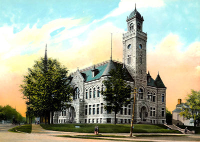 Court House, Waukesha, WI in 1906 vintage print