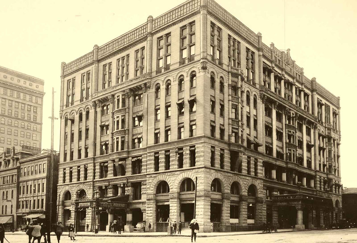 Pfister Hotel, Milwaukee WI in 1905 vintage print