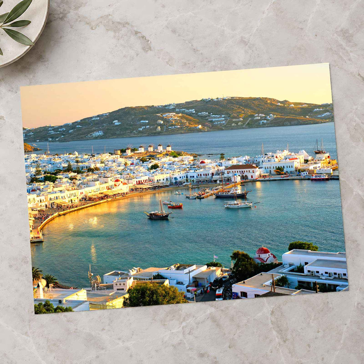 Harbor of Mykonos in Greece Photo Print Wall Decor