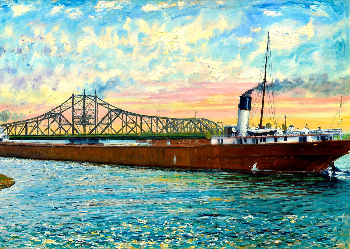 Interstate Bridge, Superior, WI in 1906 art print