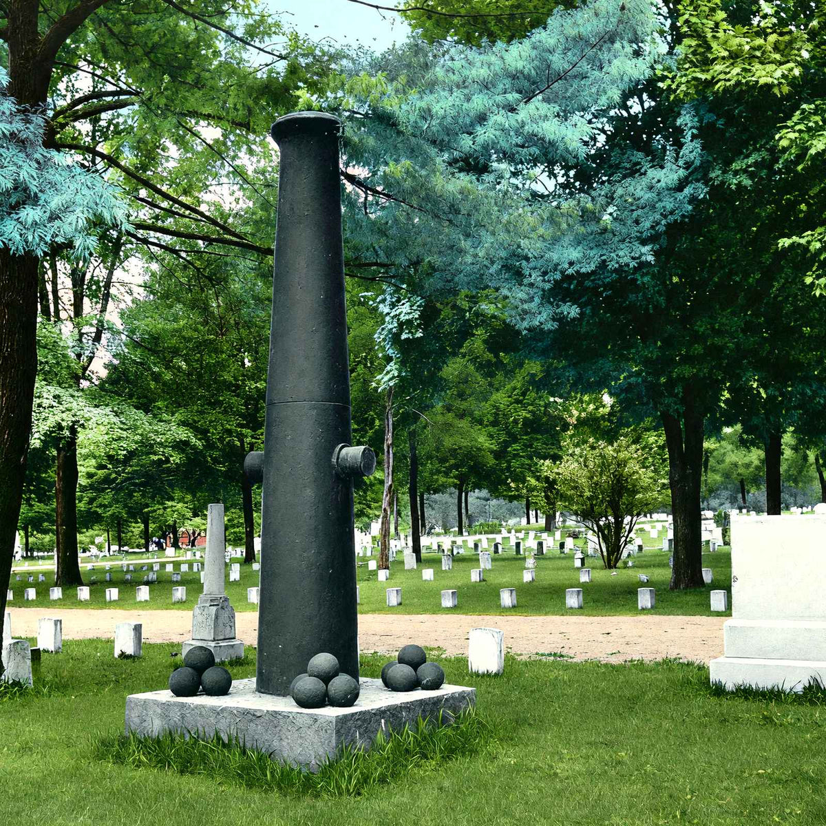 National Cemetery, Knoxville, TN in 1907 vintage print