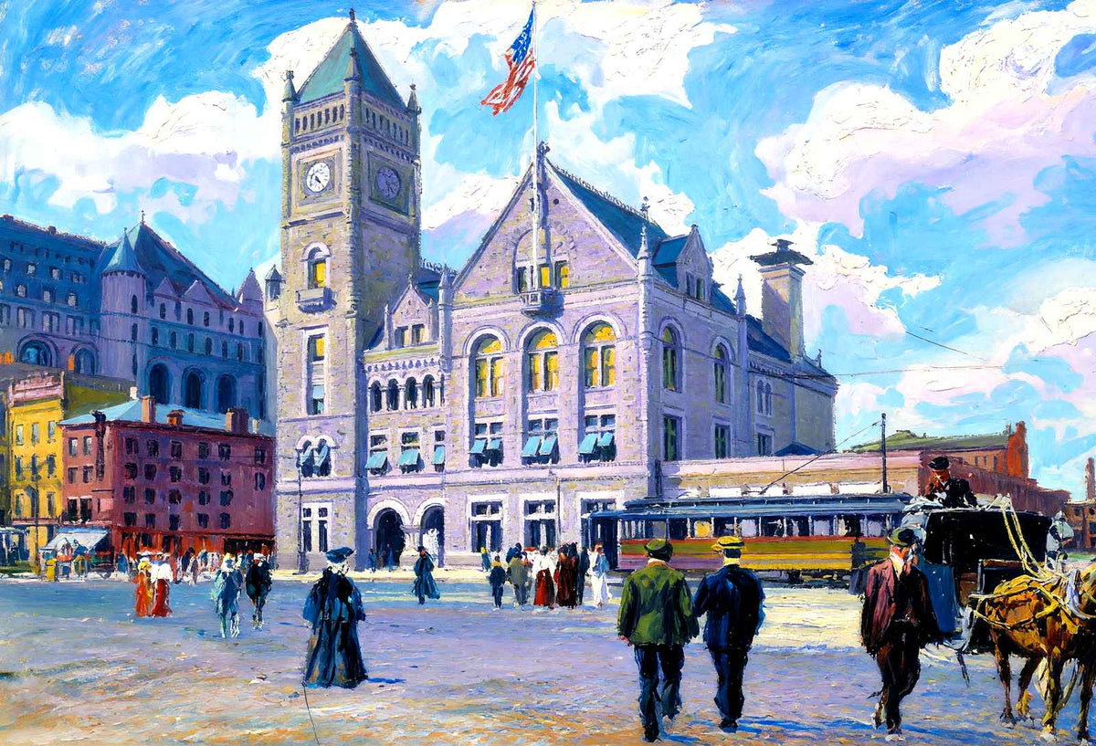 Post Office, Newark, NJ in 1905 art print