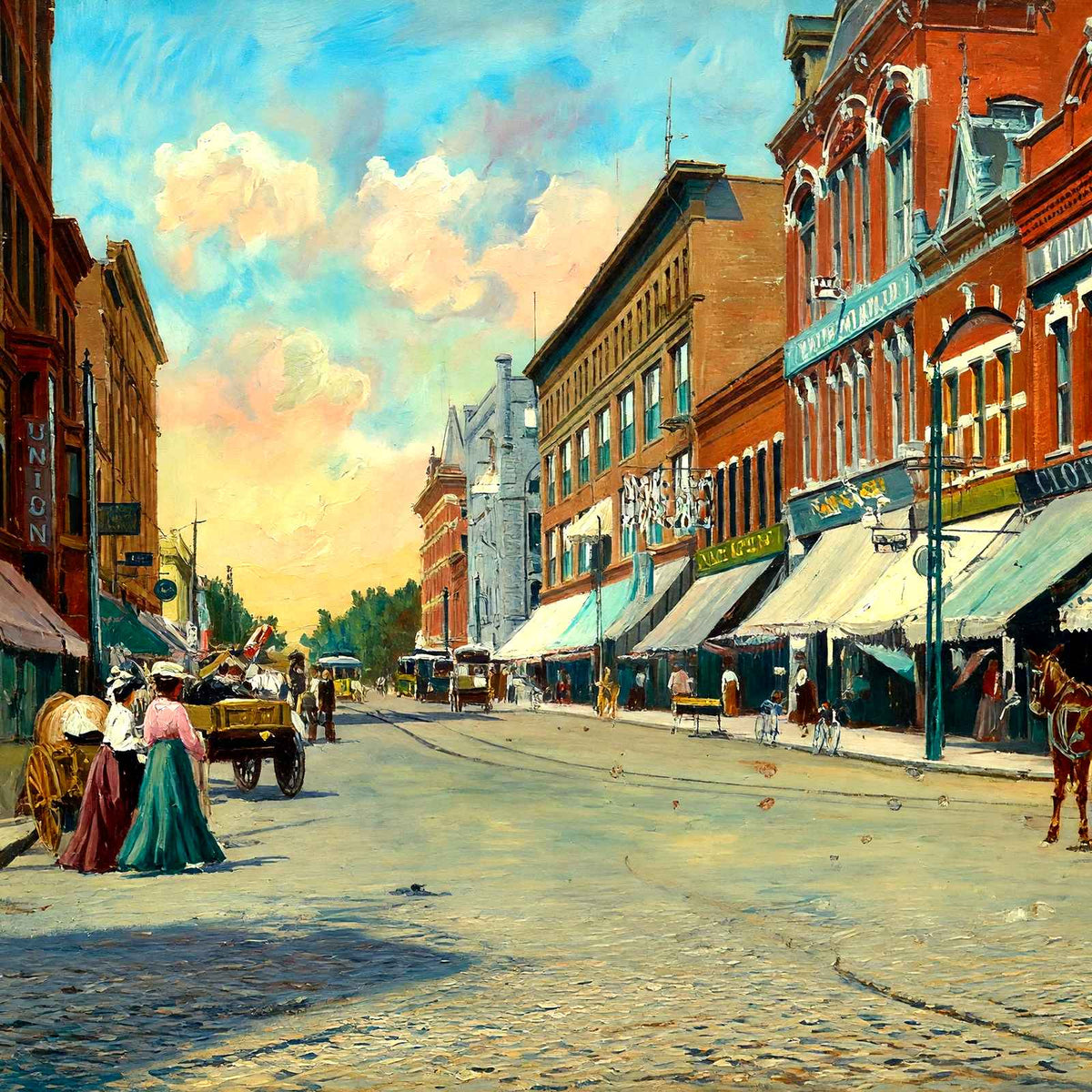 Fourth St from Pearl St, LA Crosse, WI (1906) art print