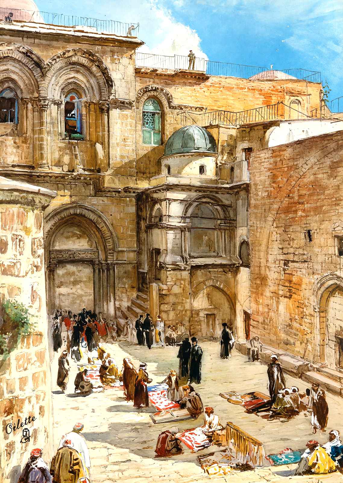 Forecourt of Holy Sepulchre, Jerusalem art print