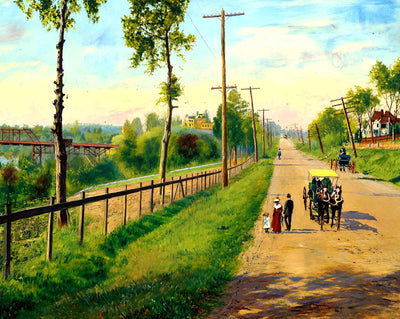 Kingston Pike, Knoxville, TN in 1907 art print