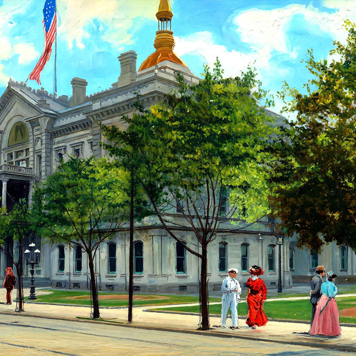 State House, Trenton, NJ in 1905 art print