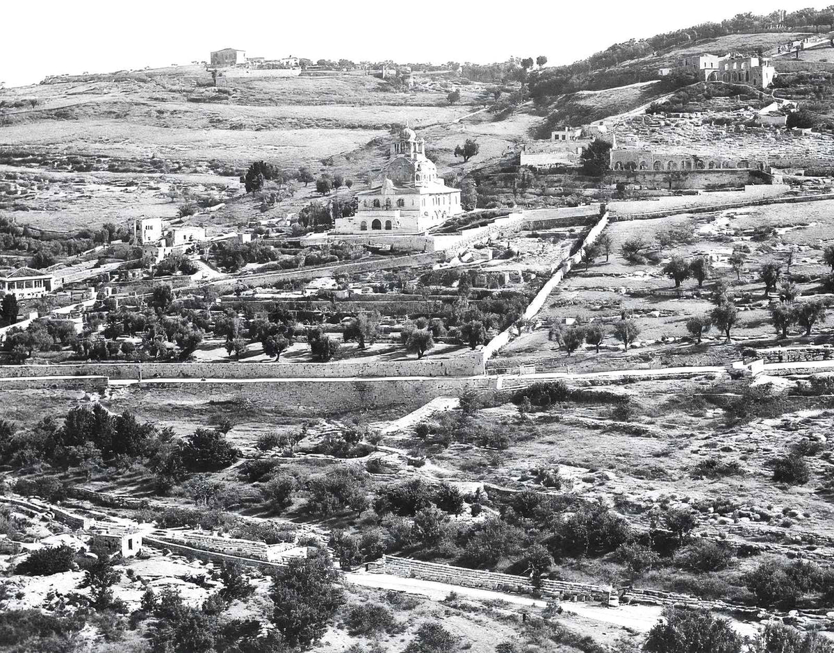 Mount of Olives, Jerusalem in 1902 vintage photo print