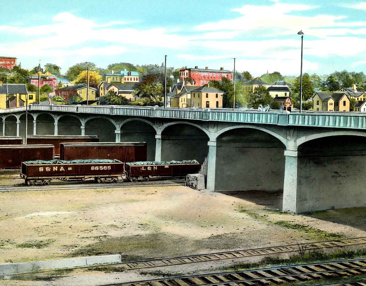 The Viaduct, Knoxville, TN in 1907 vintage print