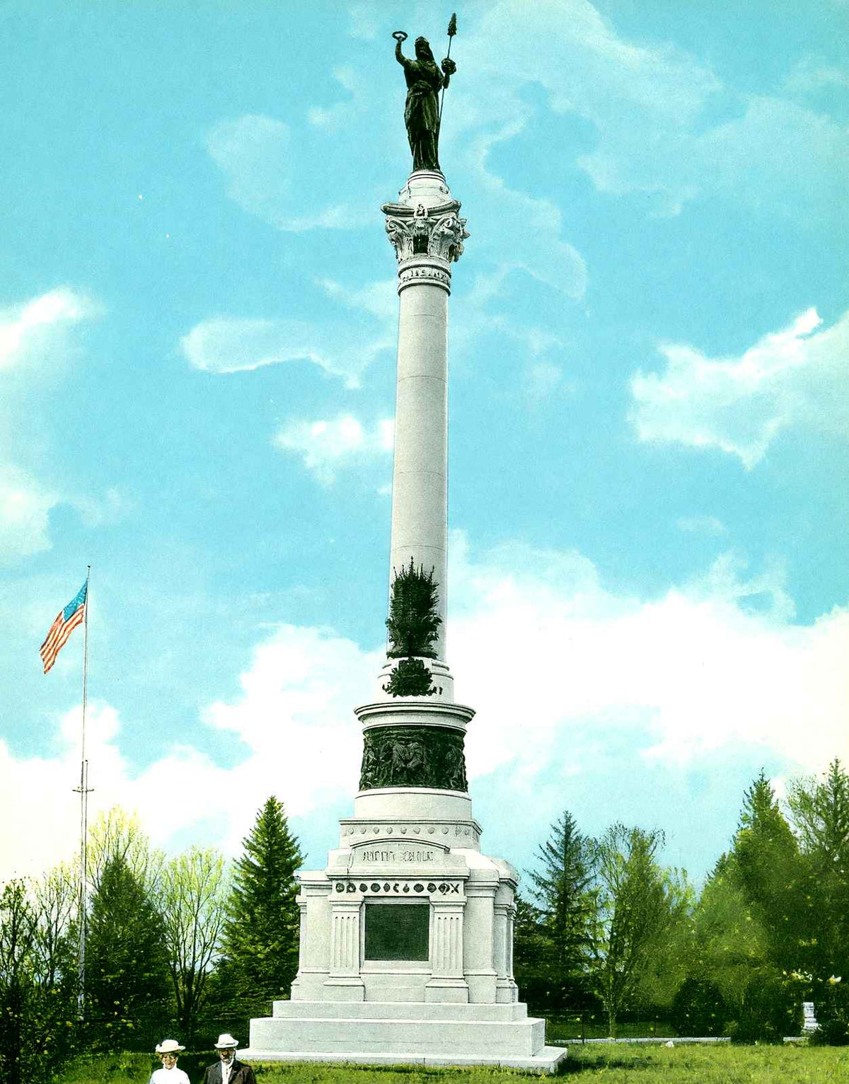 NY State Monument, Gettysburg PA in 1906 vintage print
