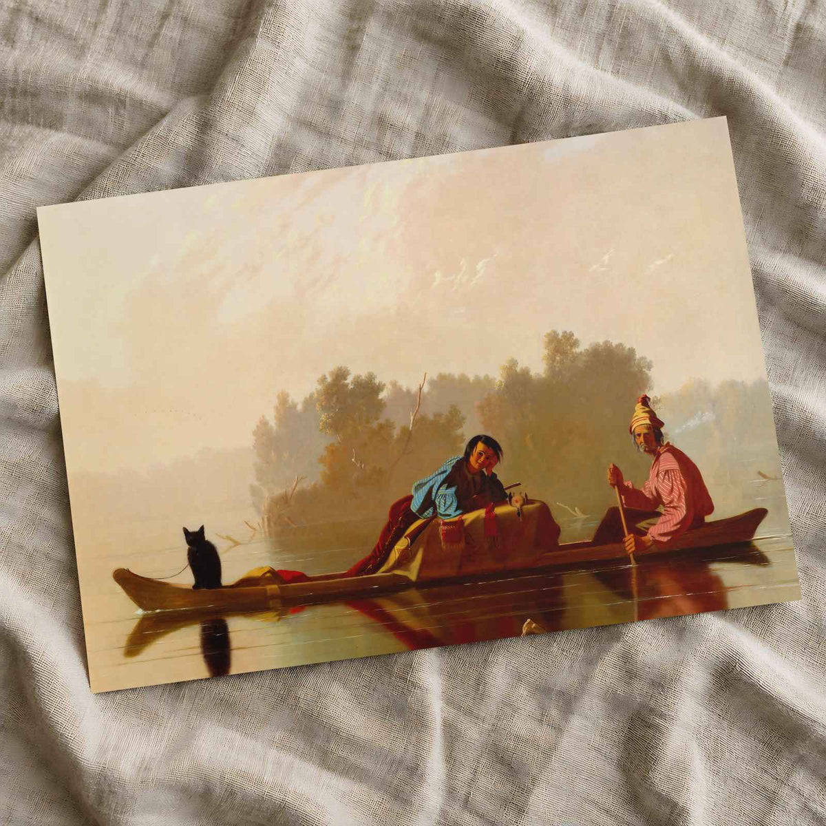 Fur Traders Descending the Missouri painting print by George Caleb Bingham (1845)