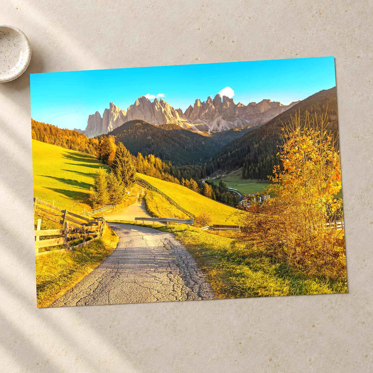 Funes Valley Autumn, Dolomites, Italy Photo Print Wall Decor