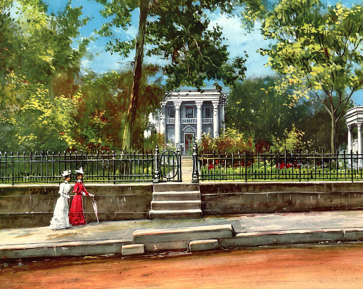 Polk Place, James K. Polk Home, Nashville, TN vintage print