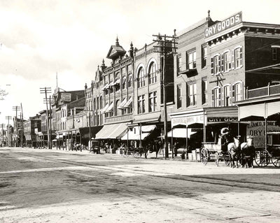 Business Section, High St, Pottstown, PA 1904 restored photo print