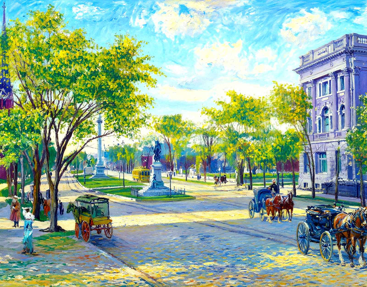 Grand Avenue, Milwaukee, WI in 1905 art print