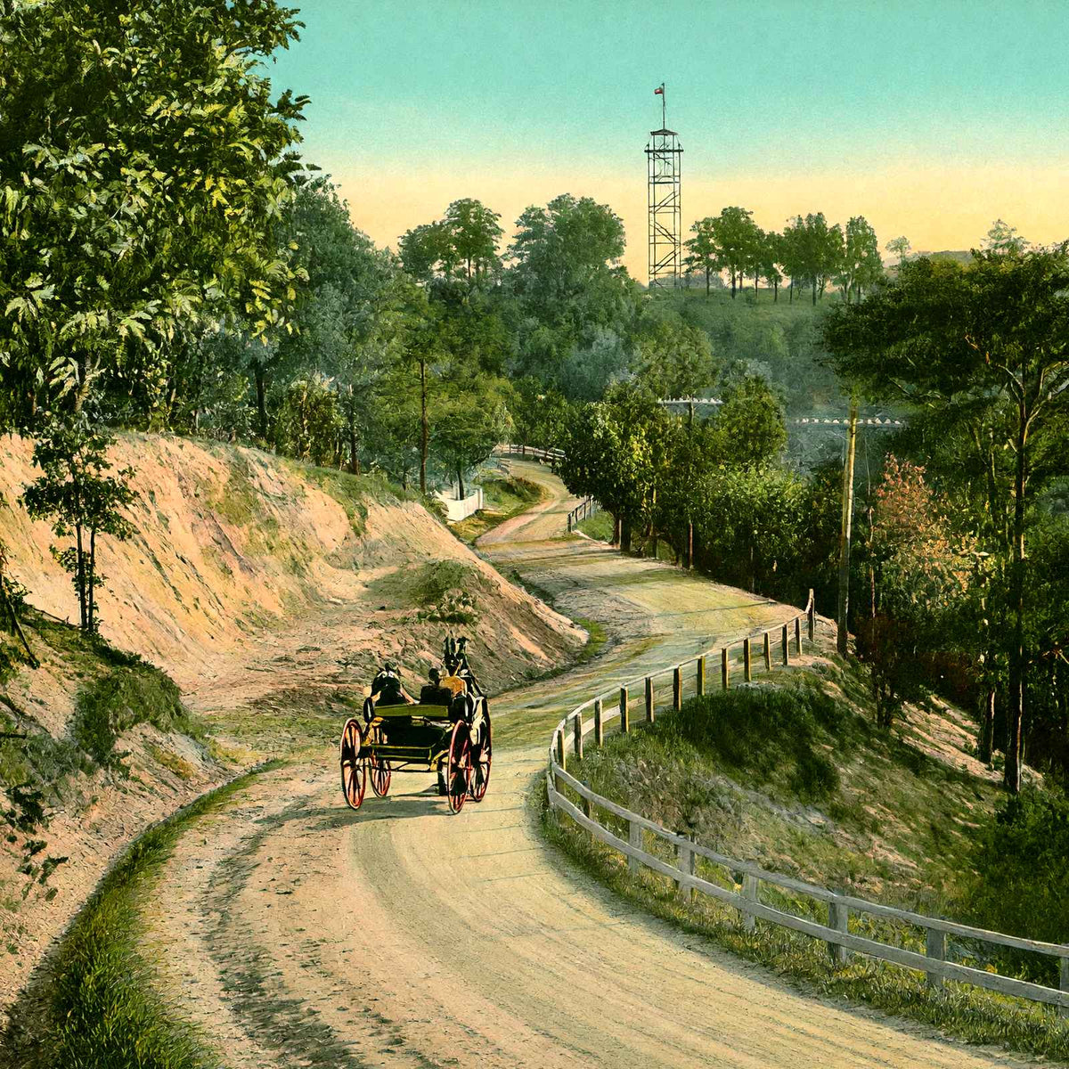 Government Blvd & Missionary Ridge, TN (1905) vintage print