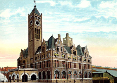 Union Station, Nashville, TN in 1906 vintage print