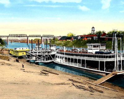 Cumberland River, Nashville, TN in 1906 vintage print