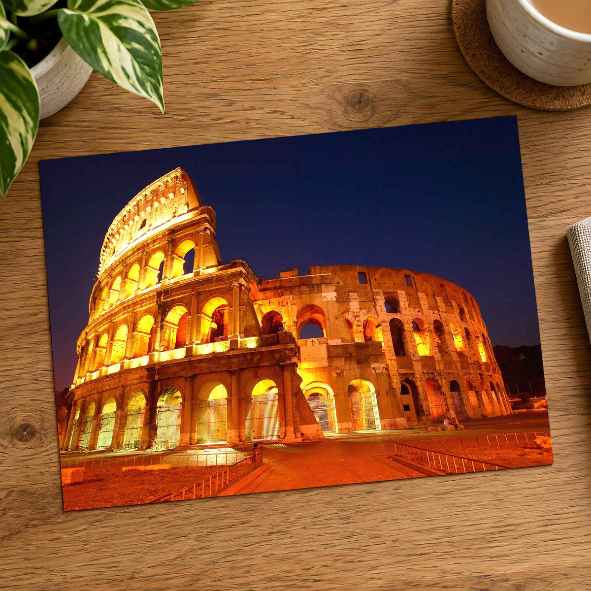 Roman Colosseum Glowing Warm Photo Print Wall Decor
