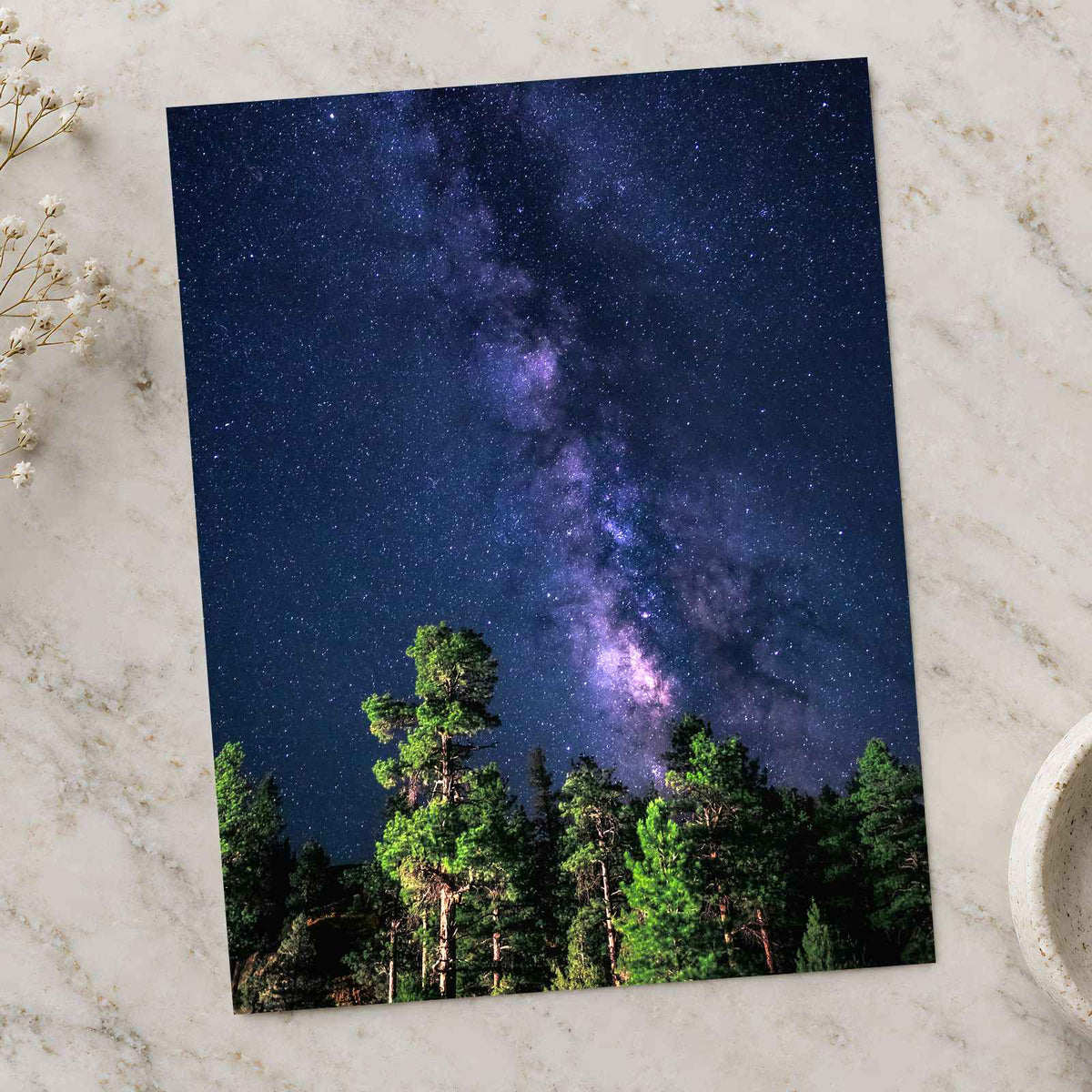 Trees and Milky Way by Arnaud Mariat Photo Print Wall Decor