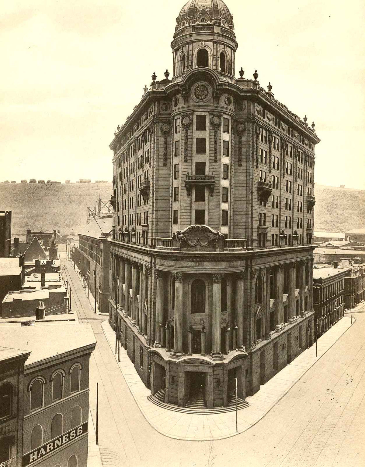 Wabash RR Station, Pittsburgh PA in 1907 vintage print