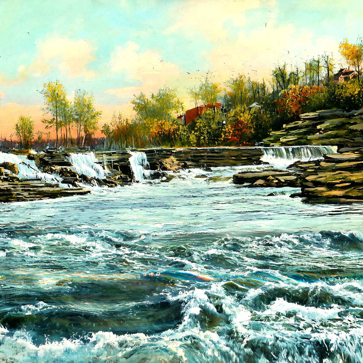 Caney Fork River, Rock Island, TN in 1908 art print