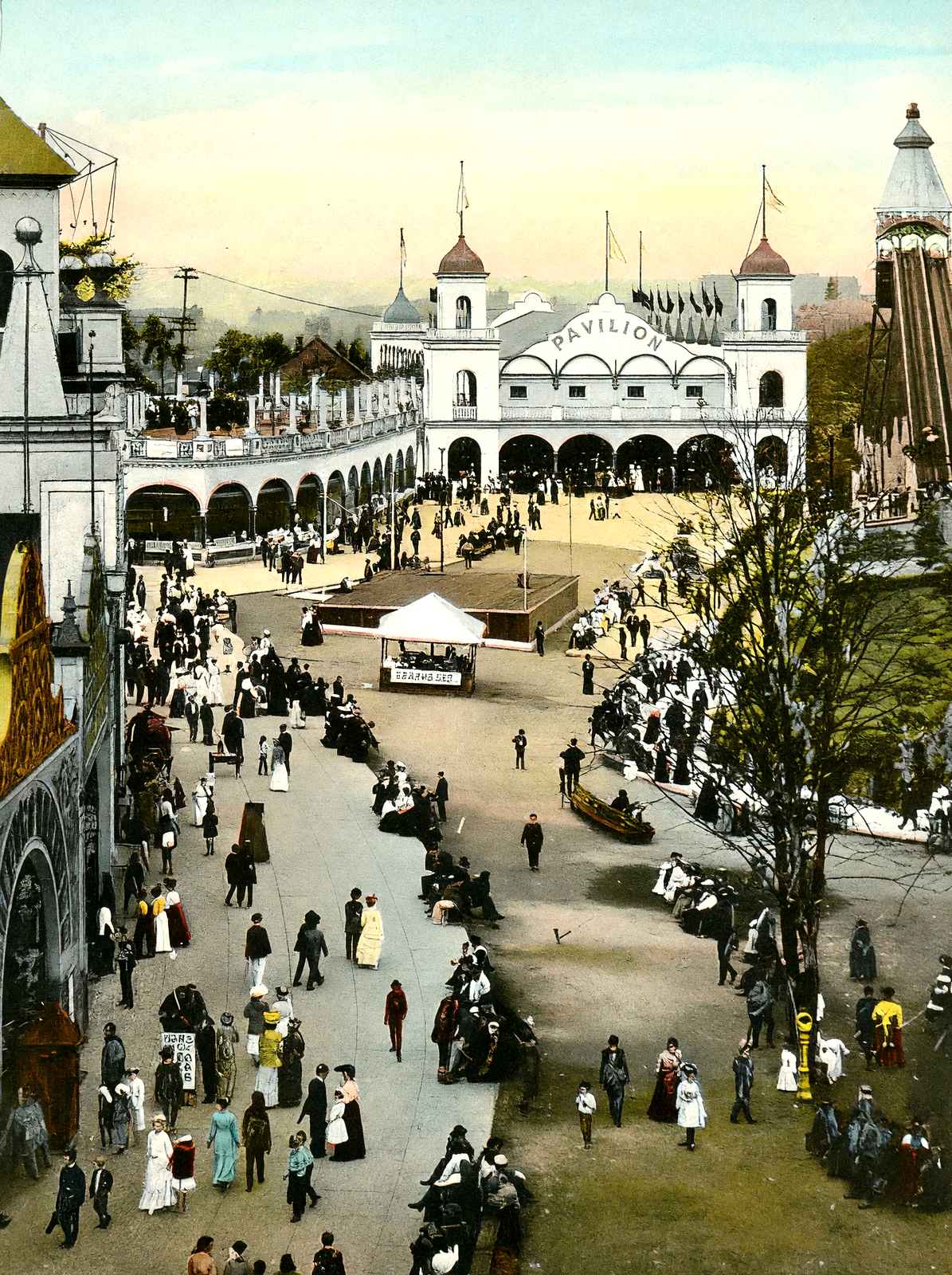 Luna Park Entrance, Pittsburgh PA in 1906 vintage print