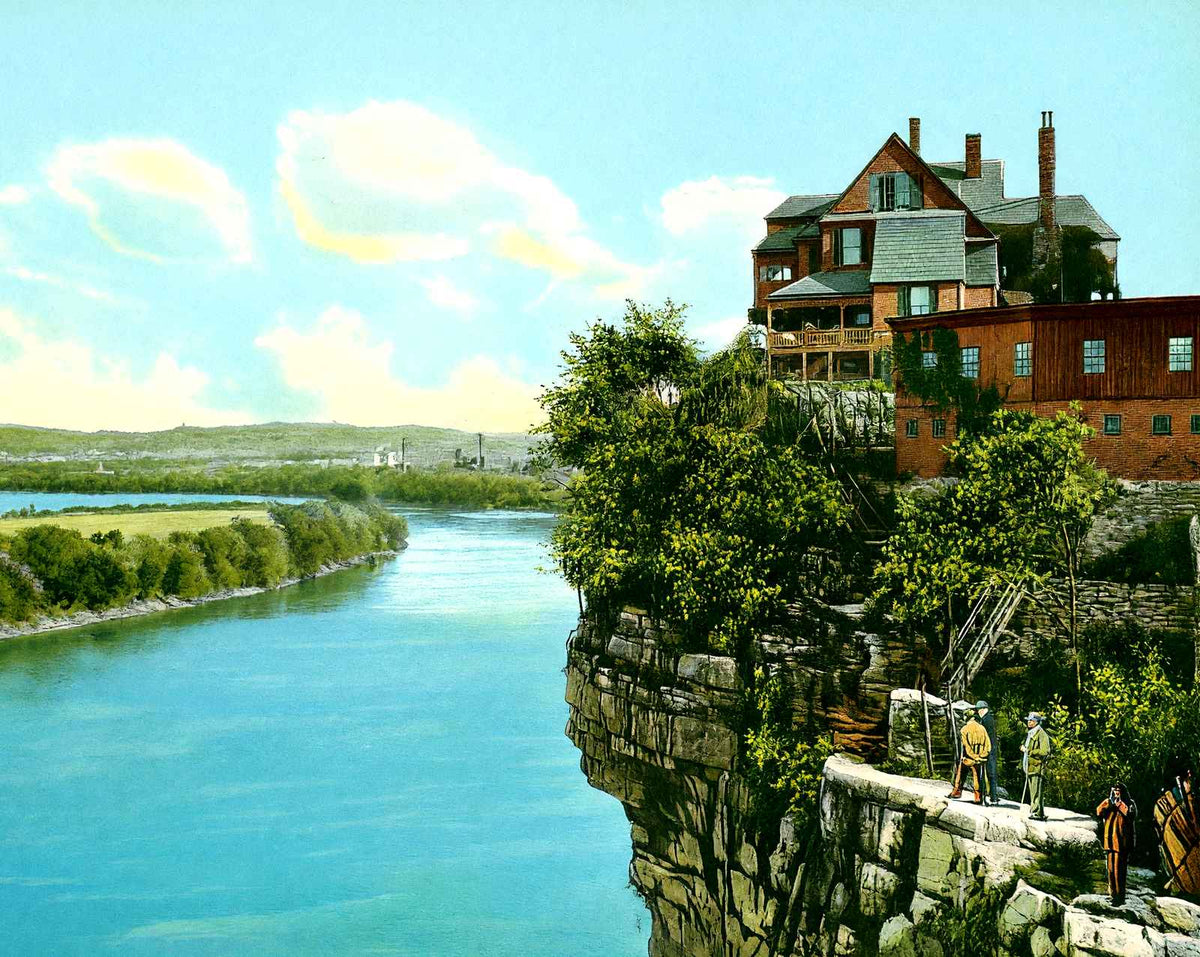 Bluff View from Tennessee River Bridge, TN vintage print