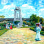 Fountain Circle, Centennial Park, Nashville painting