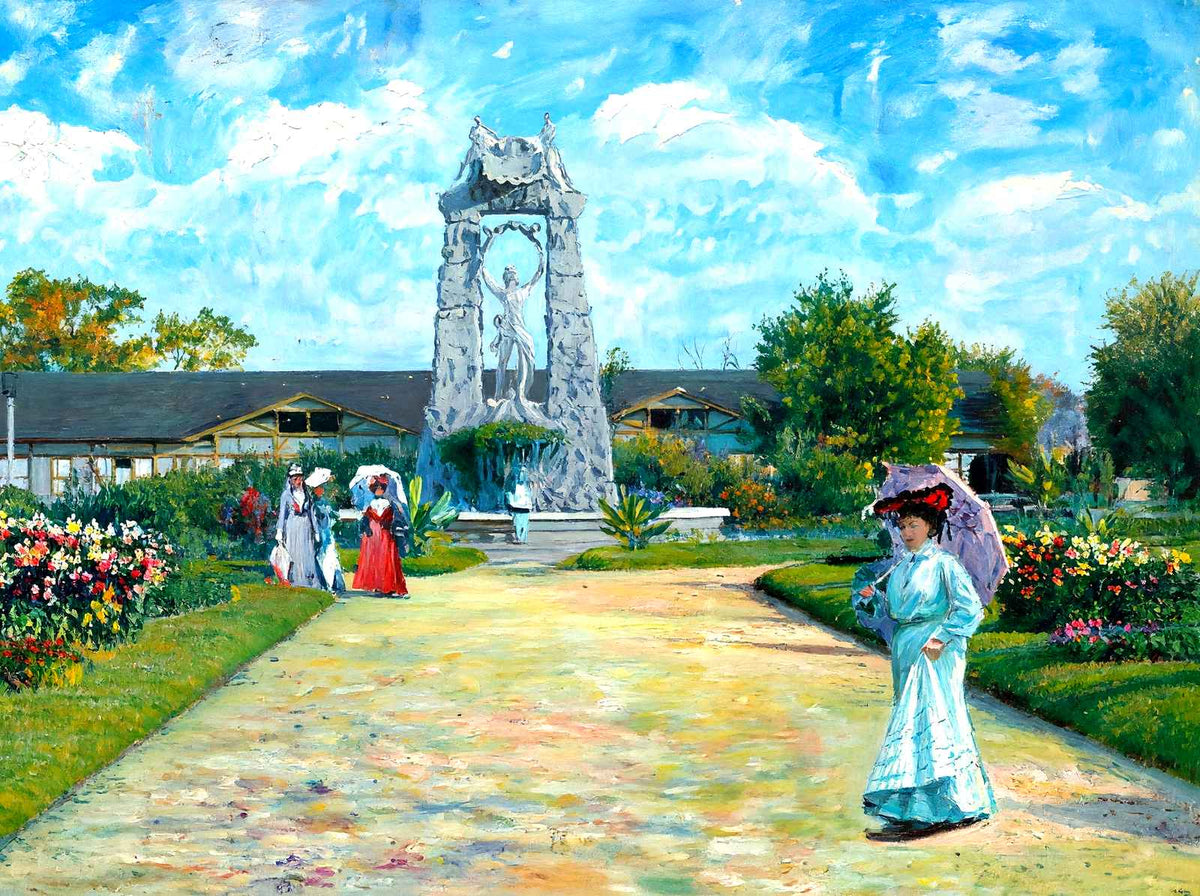 Fountain Circle, Centennial Park, Nashville painting