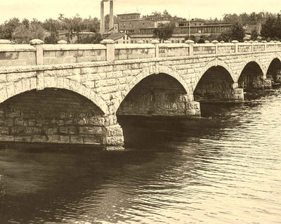 Historic John St Bridge, Appleton WI in 1905 vintage photo print
