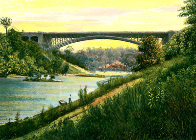 Panther Hollow Bridge, Pittsburgh PA in 1906 vintage print