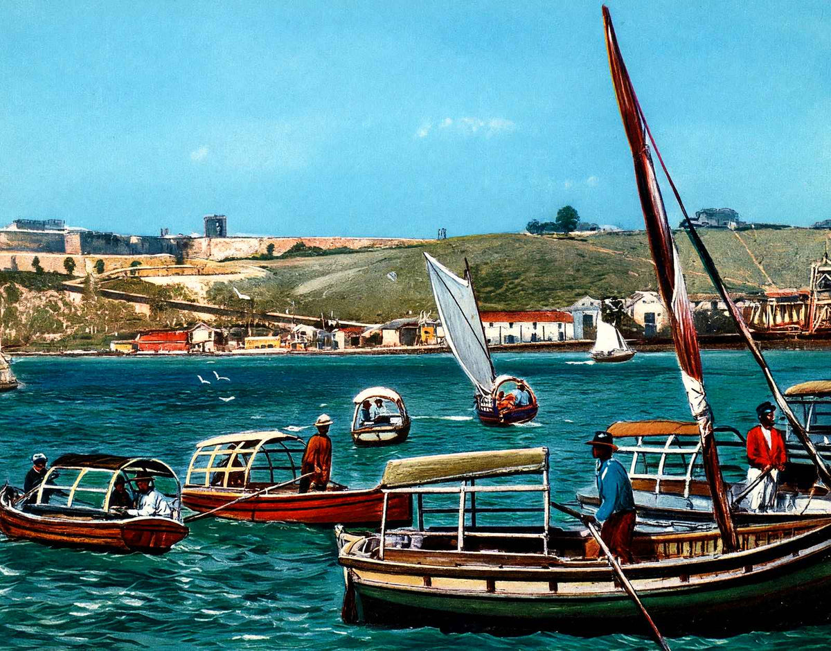 Havana Harbor, Cuba in 1923 vintage print