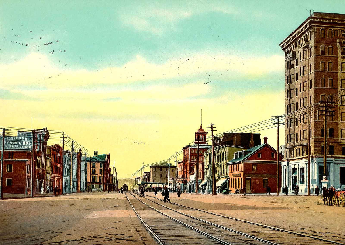 Penn Square, Reading PA in 1907 vintage print