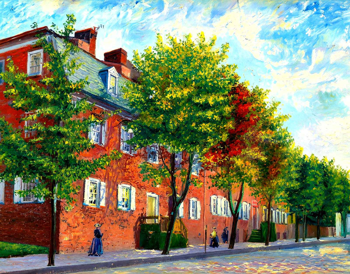 Sisters House, Bethlehem, PA in 1912 painting