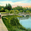 Lily Pond, Washington Park, Milwaukee, WI vintage print