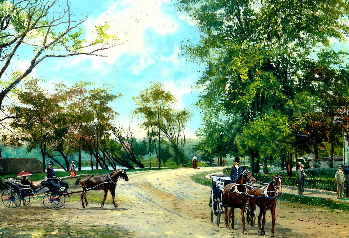 Drive Around Lake Carasaljo, Lakewood, NJ art print