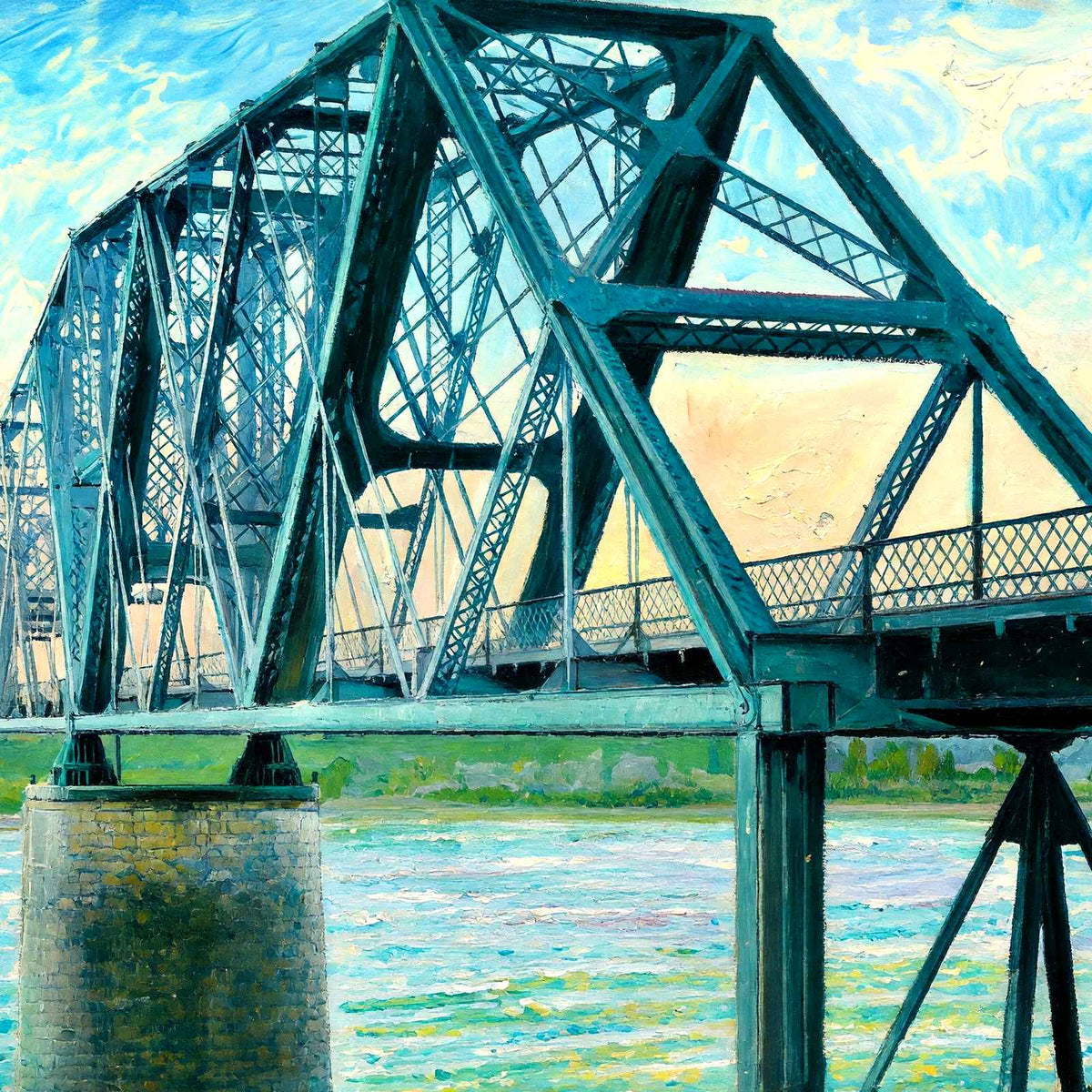 Memphis Bridge, Memphis, TN in 1906 painting