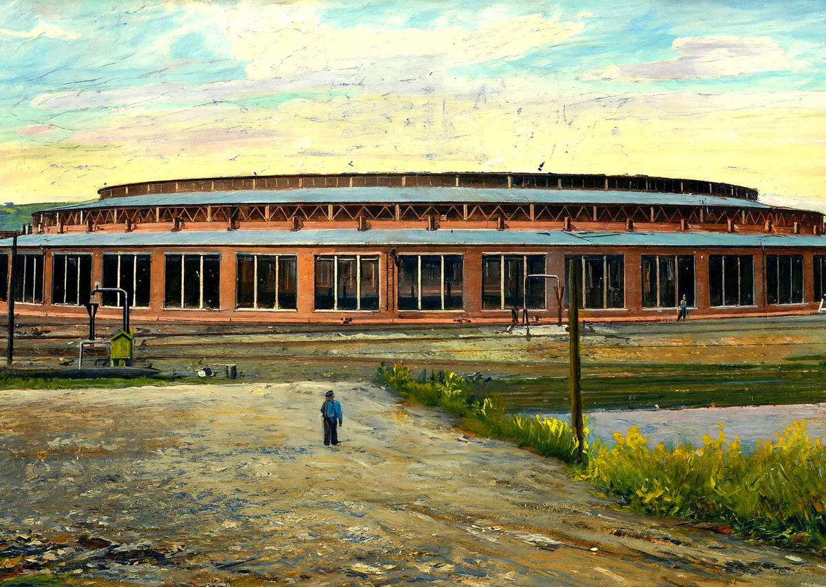 Penn RR Round House, Altoona, PA in 1906 art print