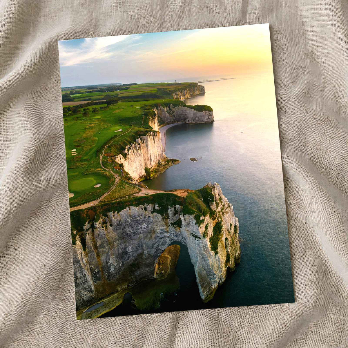 Golf Course Near the Ocean in Étretat, France by Mikita Chyrkun Photo Print Wall Decor